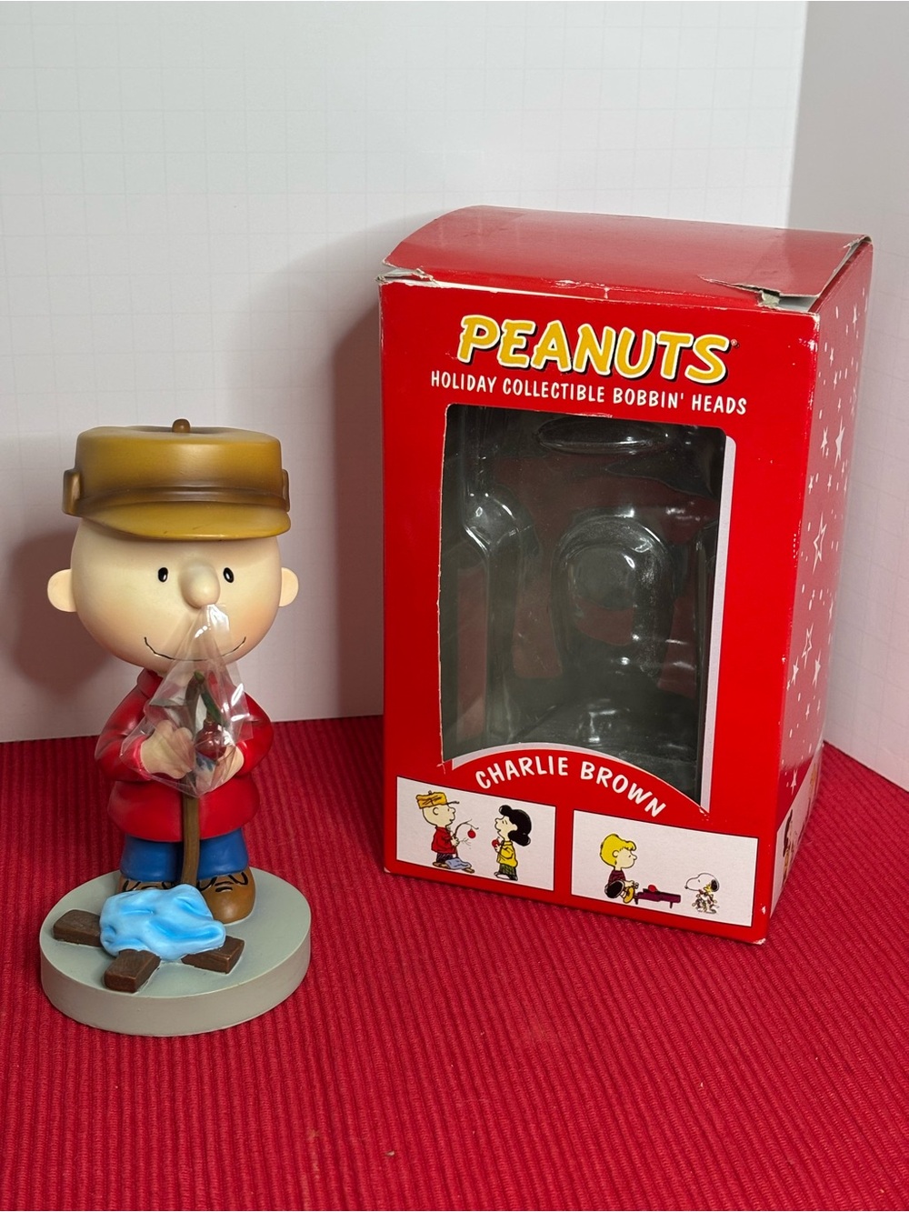 Peanuts Charlie Brown Figurine in Red, Brown and Blue